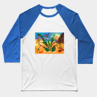 Abstract floral scene Baseball T-Shirt